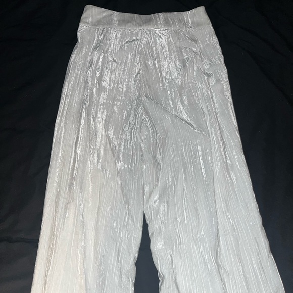 Nasty Gal Crushed Velvet Textured Wide Leg Pants. - Picture 7 of 7